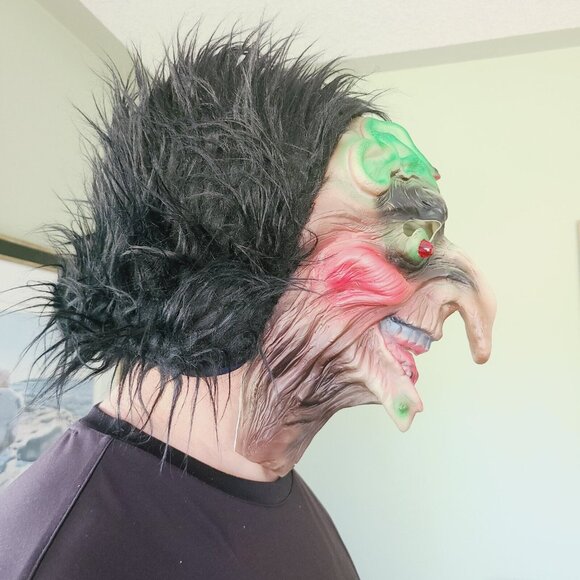 Vintage Medusa Snake Eyes Witch Warlock Halloween Mask (Rare) Missing Battery - Picture 3 of 16